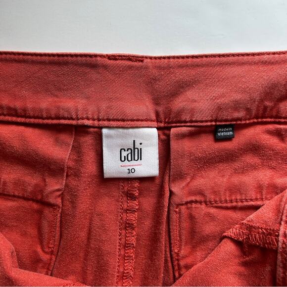 CAbi Burnt Orange Mid-Rise Straight Leg Pockets Center Seam Khaki Pants Size 10 - Picture 11 of 13
